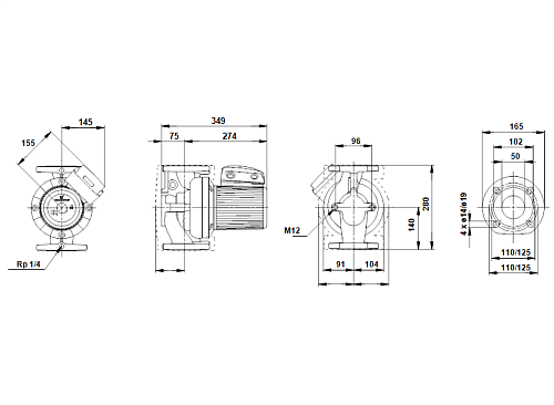 Grundfos 200 UPS 50/185 F /220V Циркуляционный насос