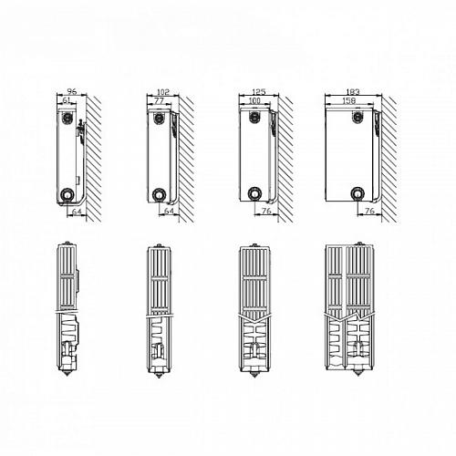 STELRAD Compact 11 600х1800 Стальные панельные радиаторы с боковым подключением