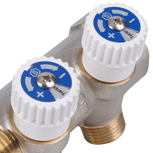 SMB 6851 011202 Stout Коллектор распределительный 1", 2 отвода 1/2"  (плоское уплотнение)