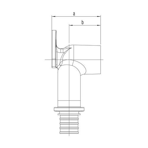 Проточный настенный угольник РЕХАУ 25/25-Rp 1/2 короткий RX+ арт. 14564211001