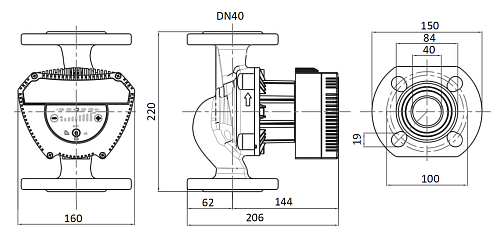 SHINHOO MEGA 40-6F 1x230V Циркуляционный энергоэффективный насос