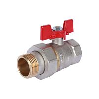 ROMMER Шаровой кран с американкой 1/2" ВР/НР, ручка бабочка