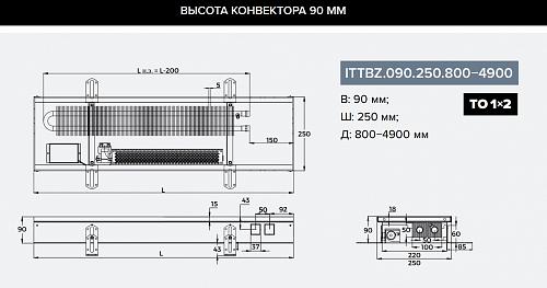 Itermic ITTBZ 090-900-250 внутрипольный конвектор