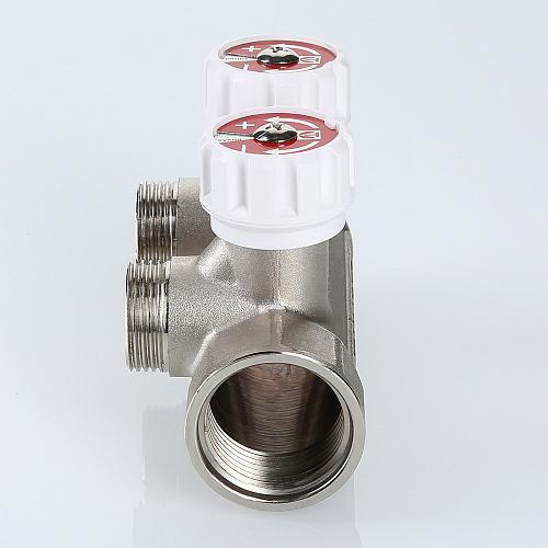 Valtec 1", 4 х 3/4" Коллектор 4 вых.с регулирующими вентилями и выходами стандарта (евроконус)