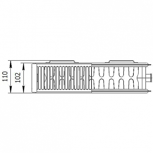 AXIS 22 300x1000 Ventil стальной панельный радиатор с нижним подключением