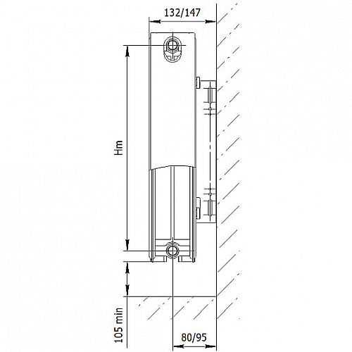 AXIS 22 500x1600 Ventil стальной панельный радиатор с нижним подключением