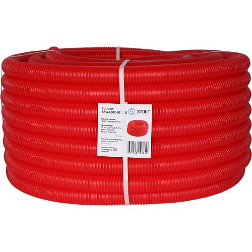 STOUT Труба гофрированная ПНД, цвет красный, наружным диаметром 40 мм для труб диаметром 32 мм