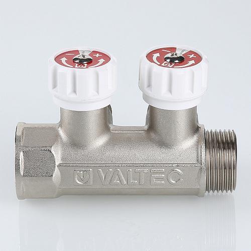 Valtec 1", 4 х 3/4" Коллектор 4 вых.с регулирующими вентилями и выходами стандарта (евроконус)