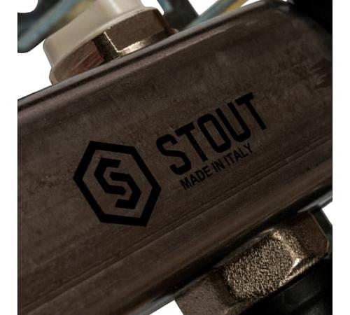 SMS 0932 000006 STOUT Коллектор из нержавеющей стали без расходомеров, с клапаном вып. воздуха и сливом 6 вых.