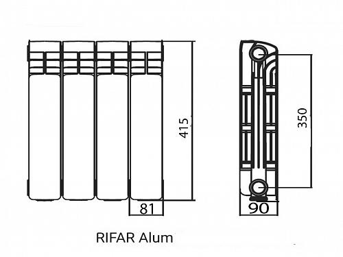 Rifar Alum 350 09 секции алюминиевый секционный радиатор