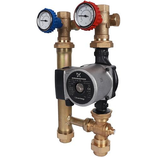 Stout Насосная группа для твердотопливных котлов 1" с насосом Grundfos UPSO 25-65 в теплоизоляции