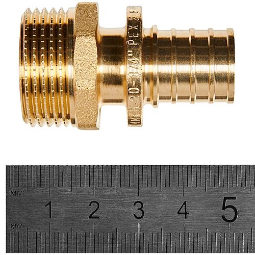 ROMMER Переходник с наружной резьбой 20xG3/4 для трубы из сшитого полиэтилена осевой