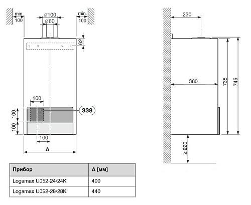 Buderus Logamax U052-24, 7-24кВт Котел настенный газовый одноконтурный