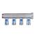 Henco Коллектор 1" с синими шаровыми кранами, 3/4"НР под евроконус, 1" - 4xEK14,16,18,20