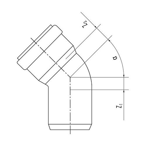 Отвод РЕХАУ 125 на 87° арт. 11235141001