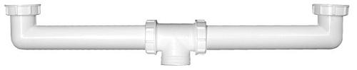 HL 22 Сточное соединение для сдвоенной раковины, L=160-510мм, 6/4"