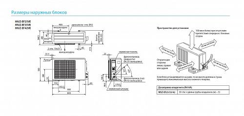 Настенные сплит-системы Mitsubishi Electric MSZ-EF35VEW/MUZ-EF35VE Design Inverter (white)