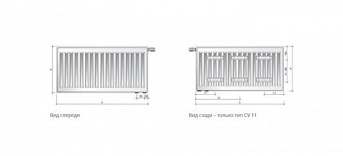 Purmo Ventil Compact CV11 600x2300 стальной панельный радиатор с нижним подключением