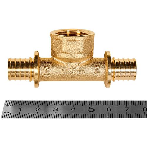 ROMMER Тройник-переходник с внутренней резьбой 16xG1/2 для трубы из сшитого полиэтилена осевой