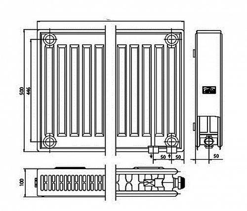 Kermi FTV 22 500x400 панельный радиатор с нижним подключением