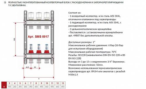 SMS 0917 000012 STOUT Коллектор из нержавеющей стали с расходомерами 12 вых.