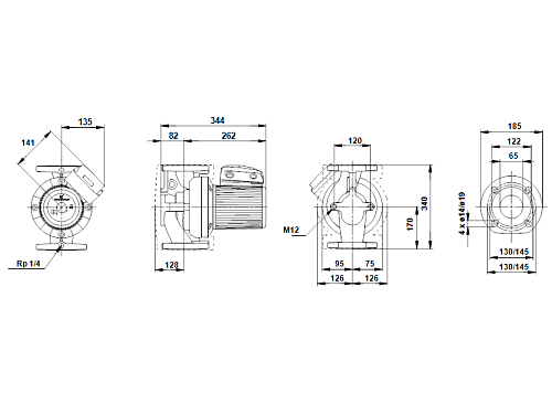 Grundfos 200 UPS 65/60/2 F /220V Циркуляционный насос