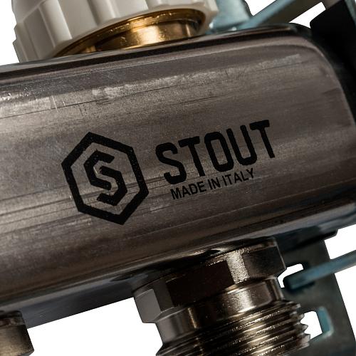 SMS 0907 000009 STOUT Коллектор из нержавеющей стали в сборе с расходомерами 9 вых.