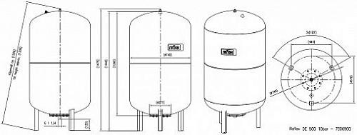 Reflex DE 500 PN10 гидроаккумулятор  для систем водоснабжения