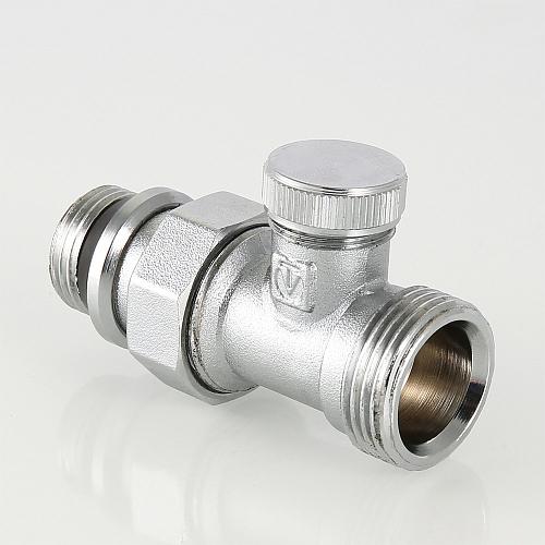 Valtec 1/2" x 3/4" (евроконус) Клапан настроечный прямой с самоуплотняющимся полусгоном и переходом