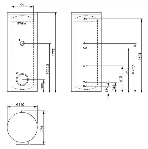 Vaillant uniSTOR VIH R 500/3 BR Бойлер косвенного нагрева